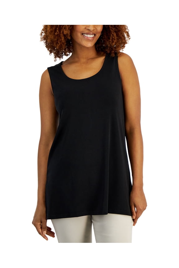 Women's Scoop-Neck Tank Top Deep Black M