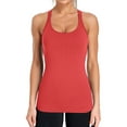 thumbnail image 1 of Women's Scoop Neck Tight Sport Camisole With Shelf Bra Racerback Yoga Tank Top, 1 of 6
