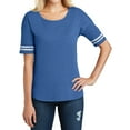 thumbnail image 1 of Women's Scorecard Tee Distressed Printed Stripes Heathered True Royal/ White X-Large, 1 of 4