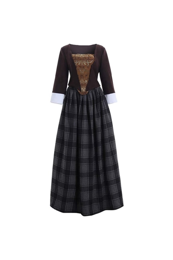 Women's Scottish Highland Dress Claire Fraser Costume Dress