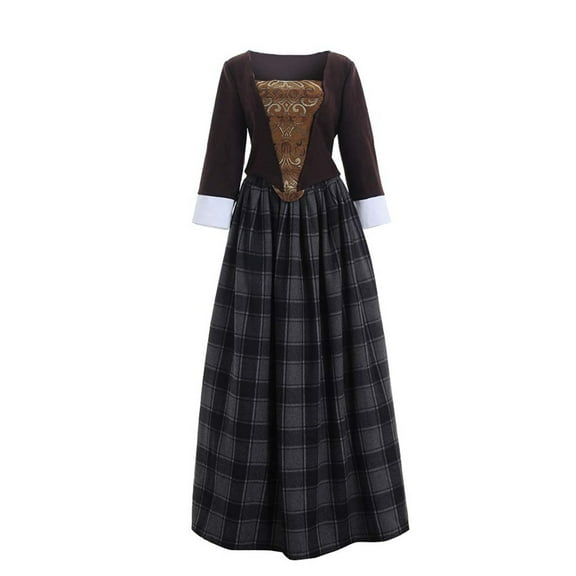 Women's Scottish Highland Dress - Historical Claire Fraser Woolen Costume Set
