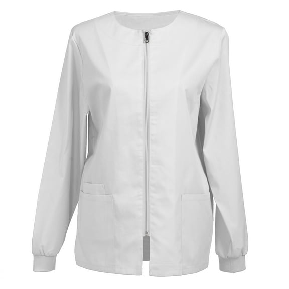 Women’s Scrub Jacket Workwear Zip Front Warm-up Jacket