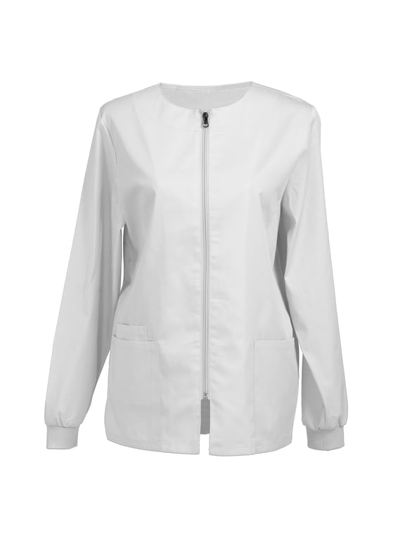 Women’s Scrub Jacket Workwear Zip Front Warm-up Jacket