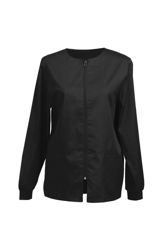 Women’s Scrub Jacket Workwear Zip Front Warm-up Jacket