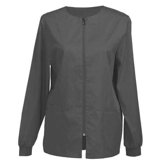 Women’s Scrub Jacket Workwear Zip Front Warm-up Jacket