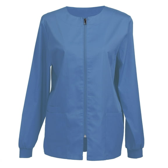Women’s Scrub Jacket Workwear Zip Front Warm-up Jacket