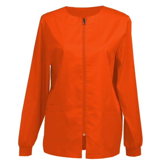 Women’s Scrub Jacket Workwear Zip Front Warm-up Jacket