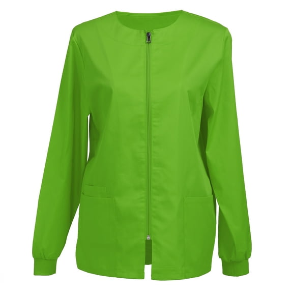 Women’s Scrub Jacket Workwear Zip Front Warm-up Jacket