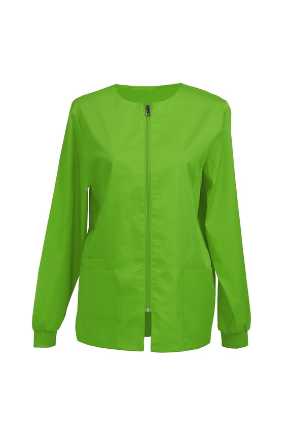 Women’s Scrub Jacket Workwear Zip Front Warm-up Jacket