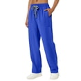 thumbnail image 1 of Women’s Scrub Pants Soft Stretch Cargo with 4 Pockets Drawstring Mid-Rise Easy Care Scrub Bottoms Blue XL, 1 of 4