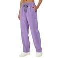 thumbnail image 1 of Women’s Scrub Pants Soft Stretch Cargo with 4 Pockets Drawstring Mid-Rise Easy Care Scrub Bottoms Purple 2XL, 1 of 4