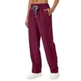 thumbnail image 1 of Women’s Scrub Pants Soft Stretch Cargo with 4 Pockets Drawstring Mid-Rise Easy Care Scrub Bottoms Wine L, 1 of 4