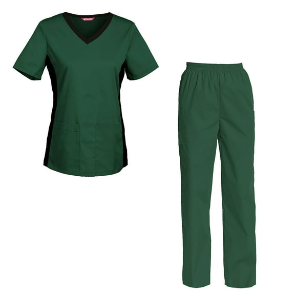 Women's Scrub Set - V-Neck Top and Cargo Pants