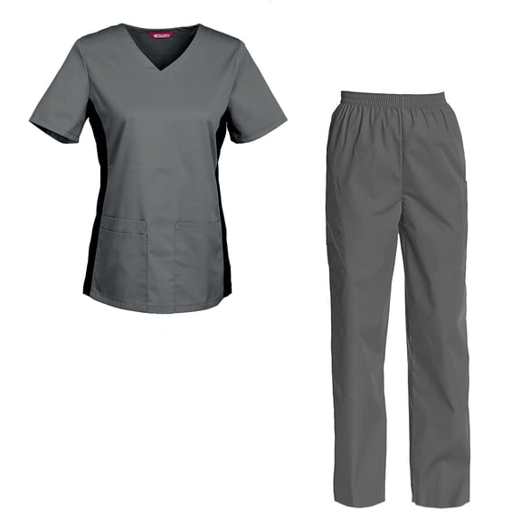 Women's Scrub Set - V-Neck Top and Cargo Pants