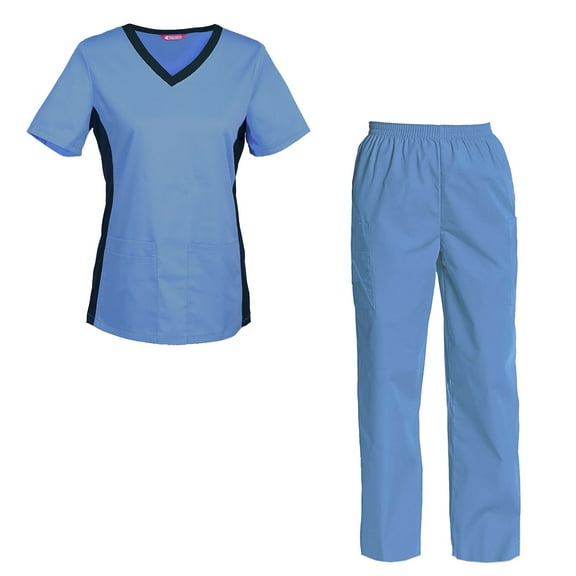 Women's Scrub Set - V-Neck Top and Cargo Pants