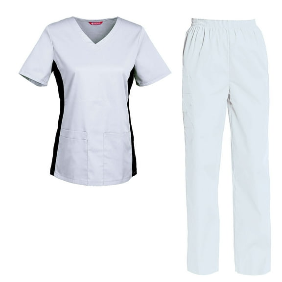 Women's Scrub Set - V-Neck Top and Cargo Pants