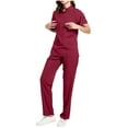 thumbnail image 1 of Women's Scrub Set with Zipper Neck & Multi Pockets - Comfortable Medical Uniform for Nurses, Dental Assistants | Breathable Workwear for Hospitals/Clinics, 1 of 5