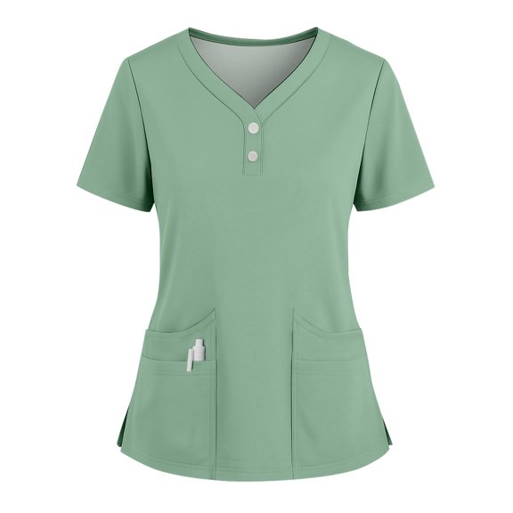 Women's Scrub Sets, Modern V-Neck Scrub Top & Jogger Scrub Pants with Multi Pockets Professionals Soft Stretch Medical Nursing Uniforms Set (Mint green)