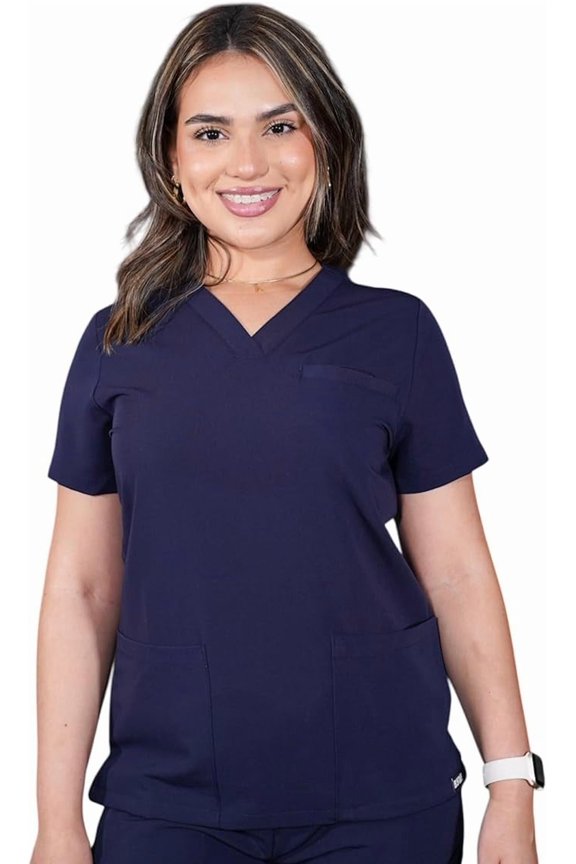 Women’s Scrub Top – Stretch V-Neck Top with 1 Front Pocket | Comfortable, Durable & Stylish Scrub Tops for Women Workwear & Everyday Use