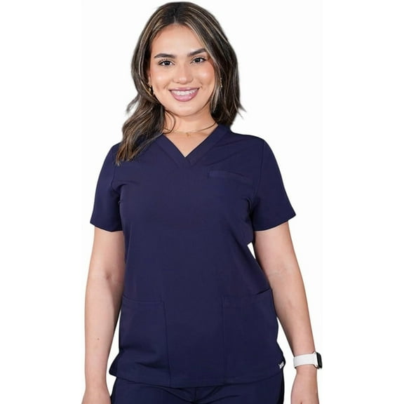 By Me Women’s Scrub Top – Stretch V-Neck Top with 1 Front Pocket | Comfortable, Durable & Stylish Scrub Tops for Women Workwear & Everyday Use