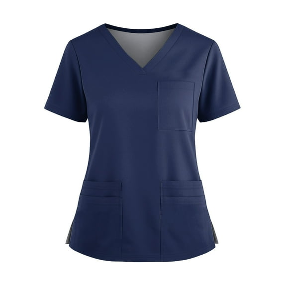 Women's Scrub Tops - Oversized Fit with Mandarin Collar, Breathable & Durable for Long Nursing Shifts | Scrub Tops Women, Scrub Tops Dark Blue 2XL