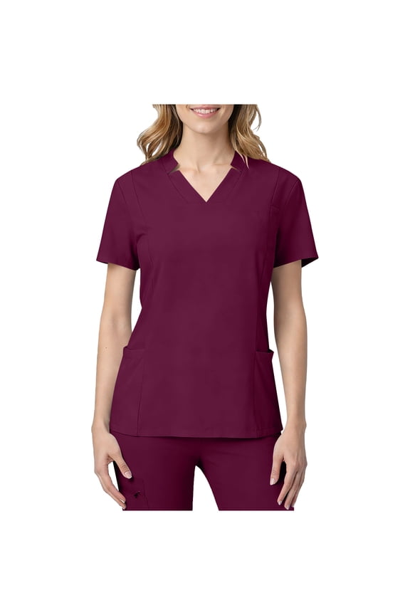 Women's Scrubs Healthcare Top with Multi-Pockets, V Neck Short Sleeve Scrub Shirts, Dressy Casual Outfits Going Out Tops 2026 Summer Vacation Outfits