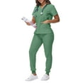 thumbnail image 1 of Women's Scrubs Quick Drying Ultra Soft Pocket short Top and Pants Womens Scrub Sets Mint Green XL, 1 of 4