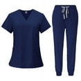 thumbnail image 1 of Women's Scrubs Set Nurse Work Clothing Nursing Uniform for Beauty Salon Navy Blue XL, 1 of 7