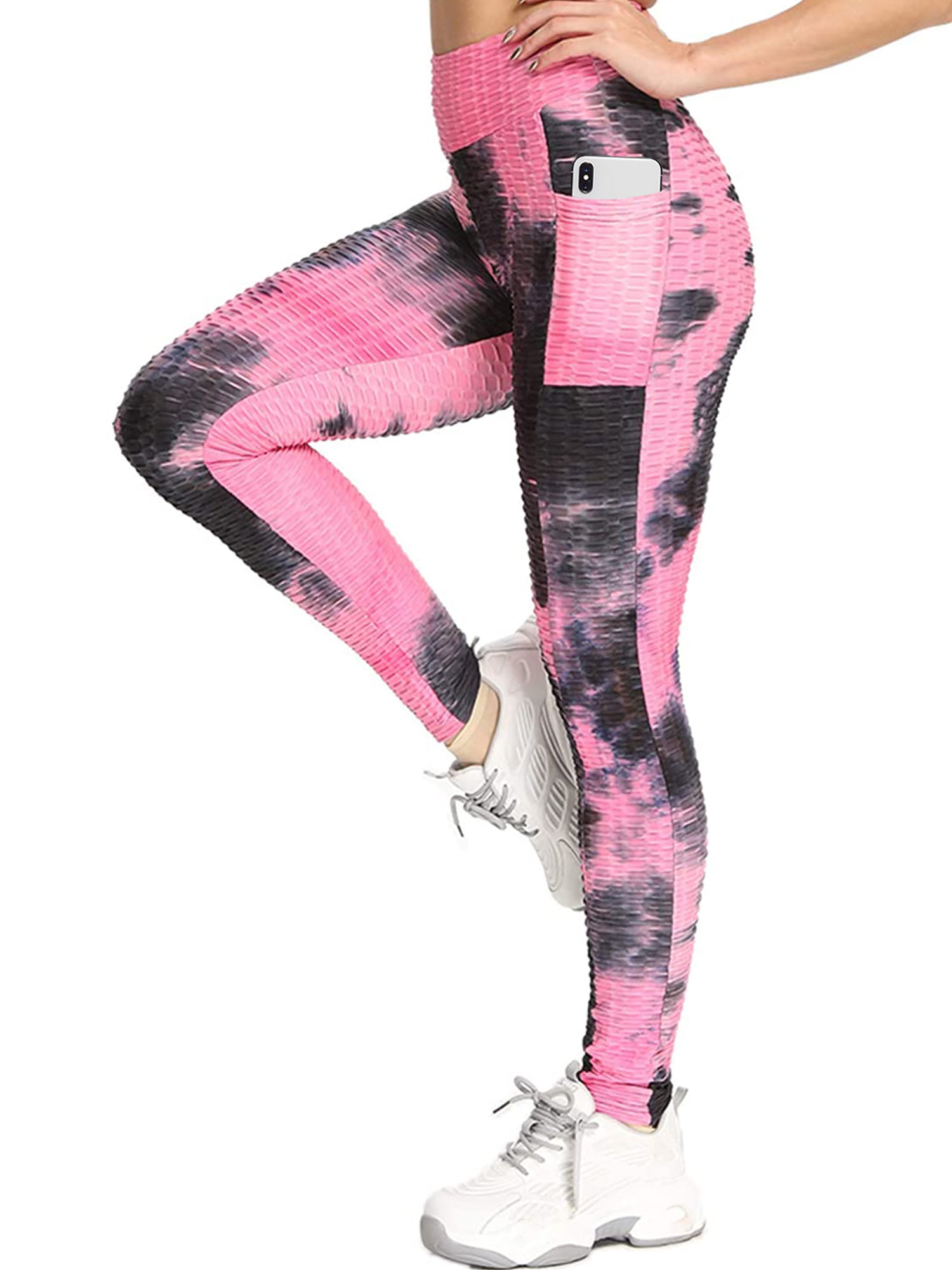 Women's Scrunched Workout Leggings Textured Tie Dye Booty Yoga Pants Ruched  Butt Lifting Leggings 