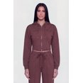 thumbnail image 1 of Women's Scuba Corset Detail Cropped Zip Front Hoodie, 1 of 4