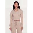 thumbnail image 1 of Women's Scuba Corset Detail Cropped Zip Front Hoodie, 1 of 4