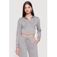 thumbnail image 1 of Women's Scuba Corset Detail Cropped Zip Front Hoodie, 1 of 4