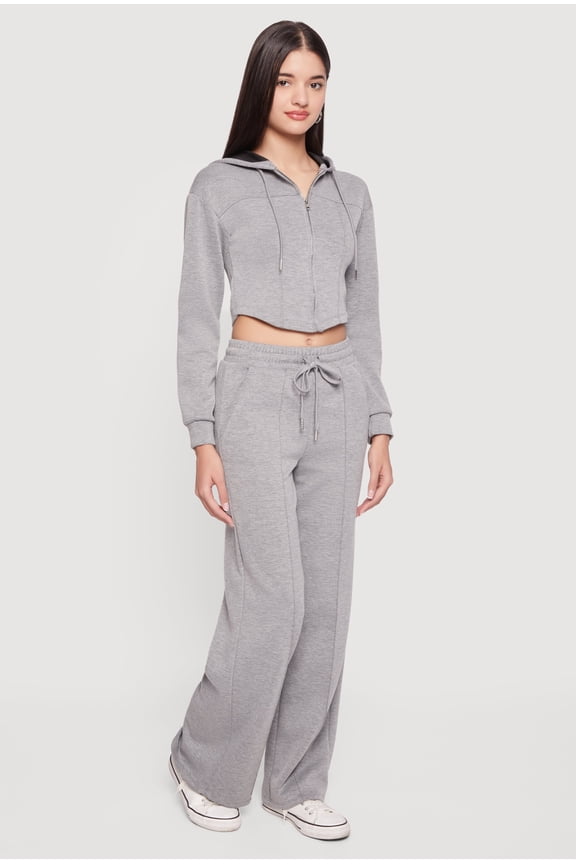 Women's Scuba Pintuck Drawstring Waist Sweatpants