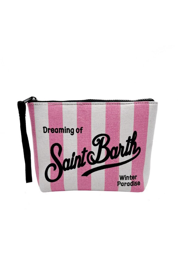 Women's Scuba Pochette with Animalier Print, Ladies Handbag, Multicolor Pink