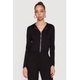 thumbnail image 1 of Women's Scuba Zip Front Cropped Hoodie, 1 of 4