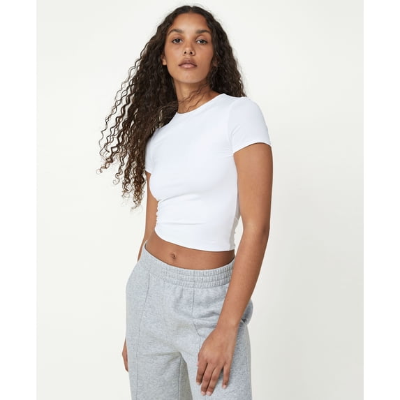 Women's Sculpted Crew Neck T-shirt White XL