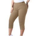 thumbnail image 1 of Women's Sculpting Capri Leggings – High Waisted Yoga Pants with Tummy Control & Side Slits | Plus Size Workout to Weekend Essential (Sizes M-5XL), 1 of 8