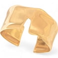 thumbnail image 1 of Women's Sculptural Gold Tone Cuff Bracelet Open Geometric Statement Design- Gold, 1 of 4