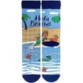 thumbnail image 1 of Women’s Sea Themed Novelty Crew Socks, Crazy Funny Cotton Dress Socks Gift - Hola Beaches, 1 of 4