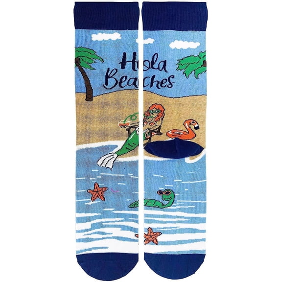 Women’s Sea Themed Novelty Crew Socks, Crazy Funny Cotton Dress Socks Gift - Hola Beaches