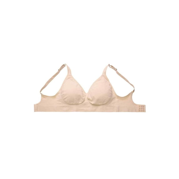 Women's Seamless 3 Hook Bra with Removable Pads, One Size, 6-Pack (Beige)