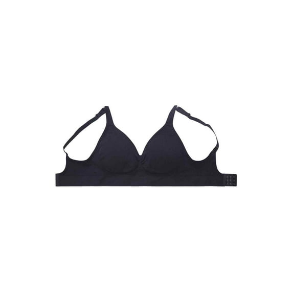 Women's Seamless 3 Hook Bra with Removable Pads, One Size, 6-Pack (Black)