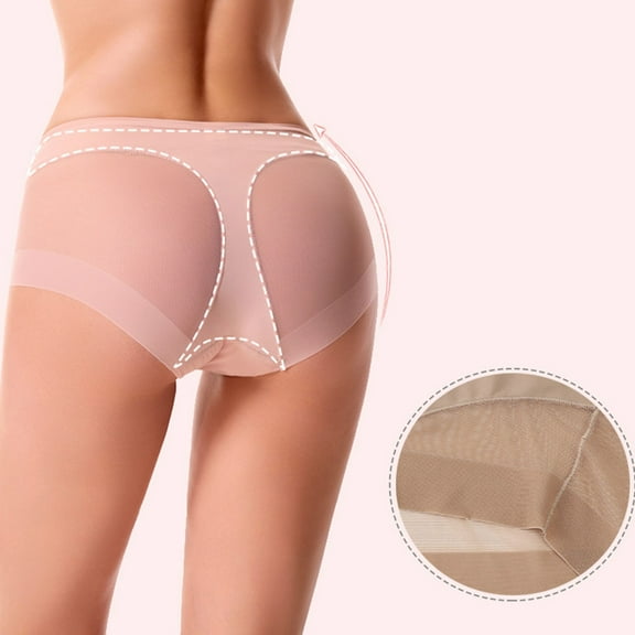 Women's Seamless Bikini Underwear Half Back Coverage Panties Ruffled Panties Women XL