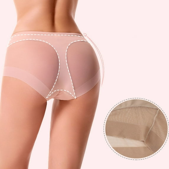 Women's Seamless Bikini Underwear Half Back Coverage Panties No Show Bra for Low Cut Dress Underwear Pack Sheer Panties Thong Lingerie Panties Satin High Waist Bikini Thong Panties Panties for Women