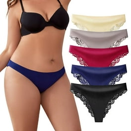 YELLOR ROBIN Women's Bikinis High Cut Panties Cheeky Cotton Underwear with Lace  Waistband Mid Rise Assorted Color Pack of 6 Size XL 