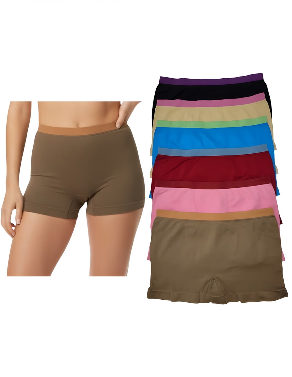 Women s Seamless Boxer Briefs 6 Pack One Size Fits Most S L women-s-seamless-boxer-briefs-6-pack-one-size-fits-most-s-l
