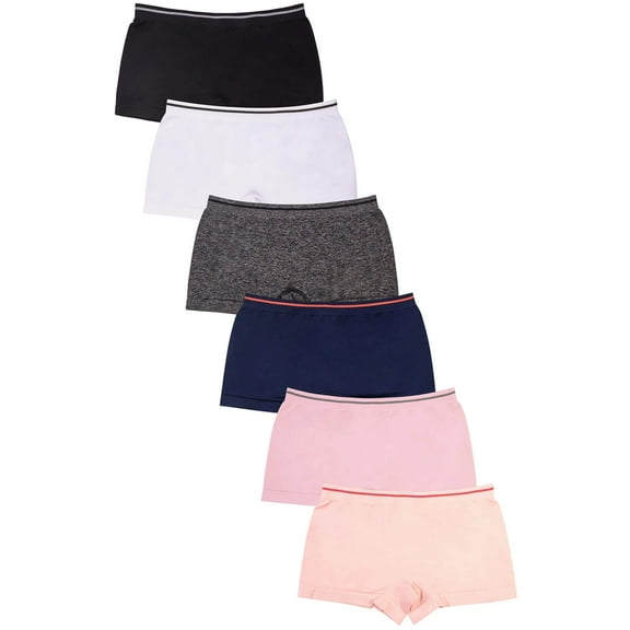 Women's Seamless Boyshorts Panties Underwear Multi-Pack, One Size, 6-Pack