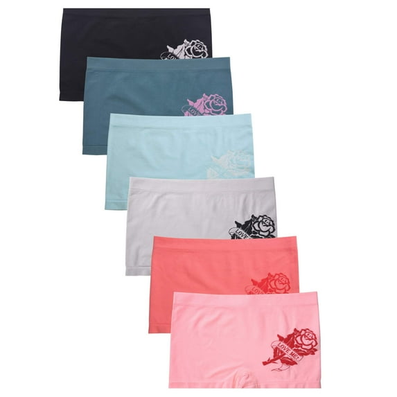 Women's Seamless Boyshorts Panties Underwear Multi-Pack, One Size, 6-Pack