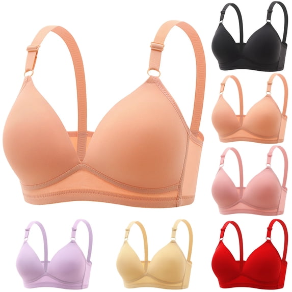 Women's Seamless Bra Wavy Wireless Full Coverage Padded Smoothing No Underwire Comfort V Neck Bralettes with Support