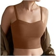thumbnail image 1 of Women's Seamless Bralette Padded Cami Wide Strap Crop Tank Top Sleeveless Basic Yoga Bra Lounge Wear, 1 of 8